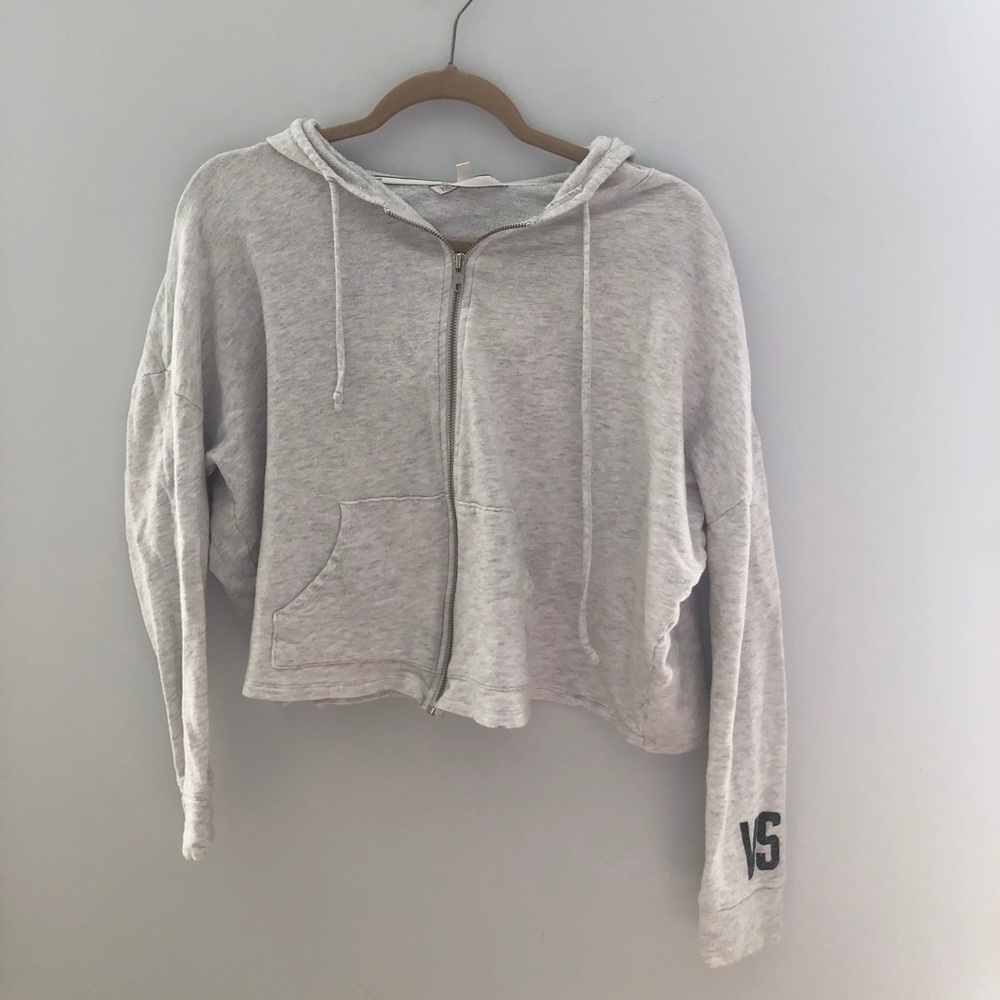 VS Gray Cropped Hoodie